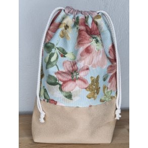 Projektpose Lille Blomst / Imiteret Ruskind