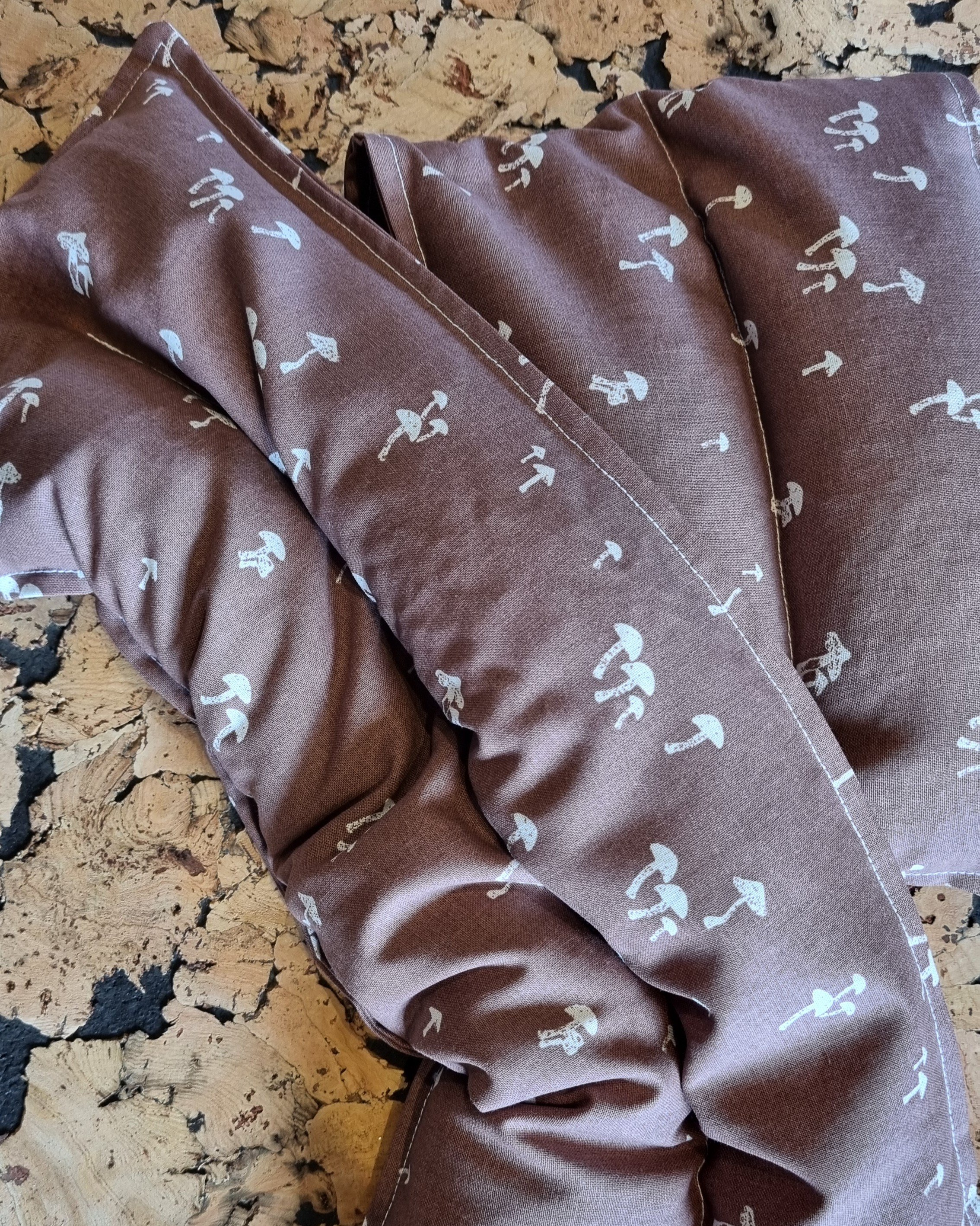 Hvedekerne Varmepude � �kologisk Bomuld, Rust R�d med Svampe 🍄❤️